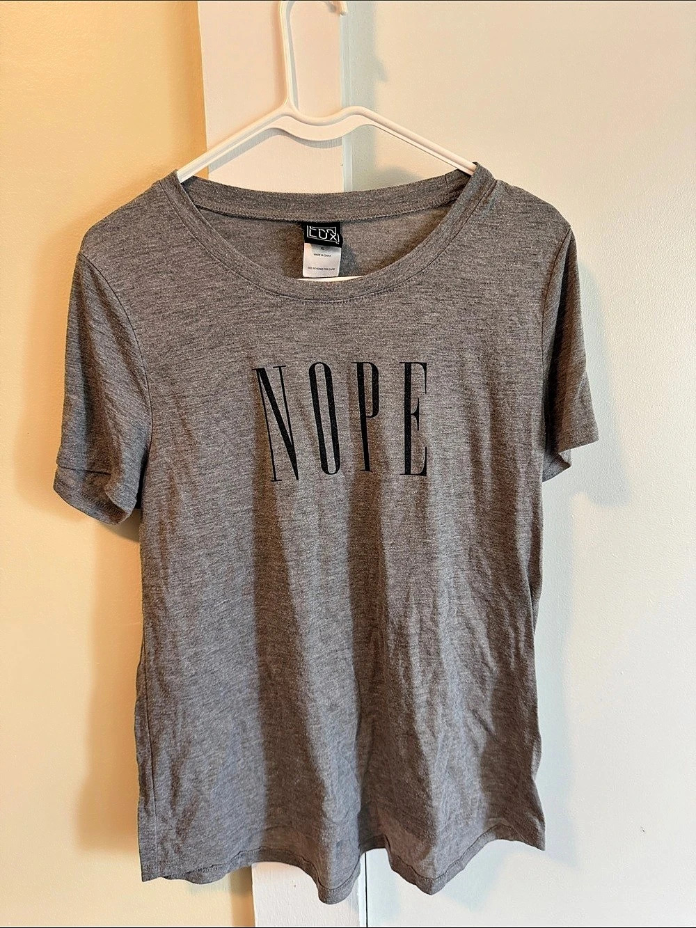 Modern Lux NOPE Graphic Tee Women's Graphic Tee Polyester Gray Size XL